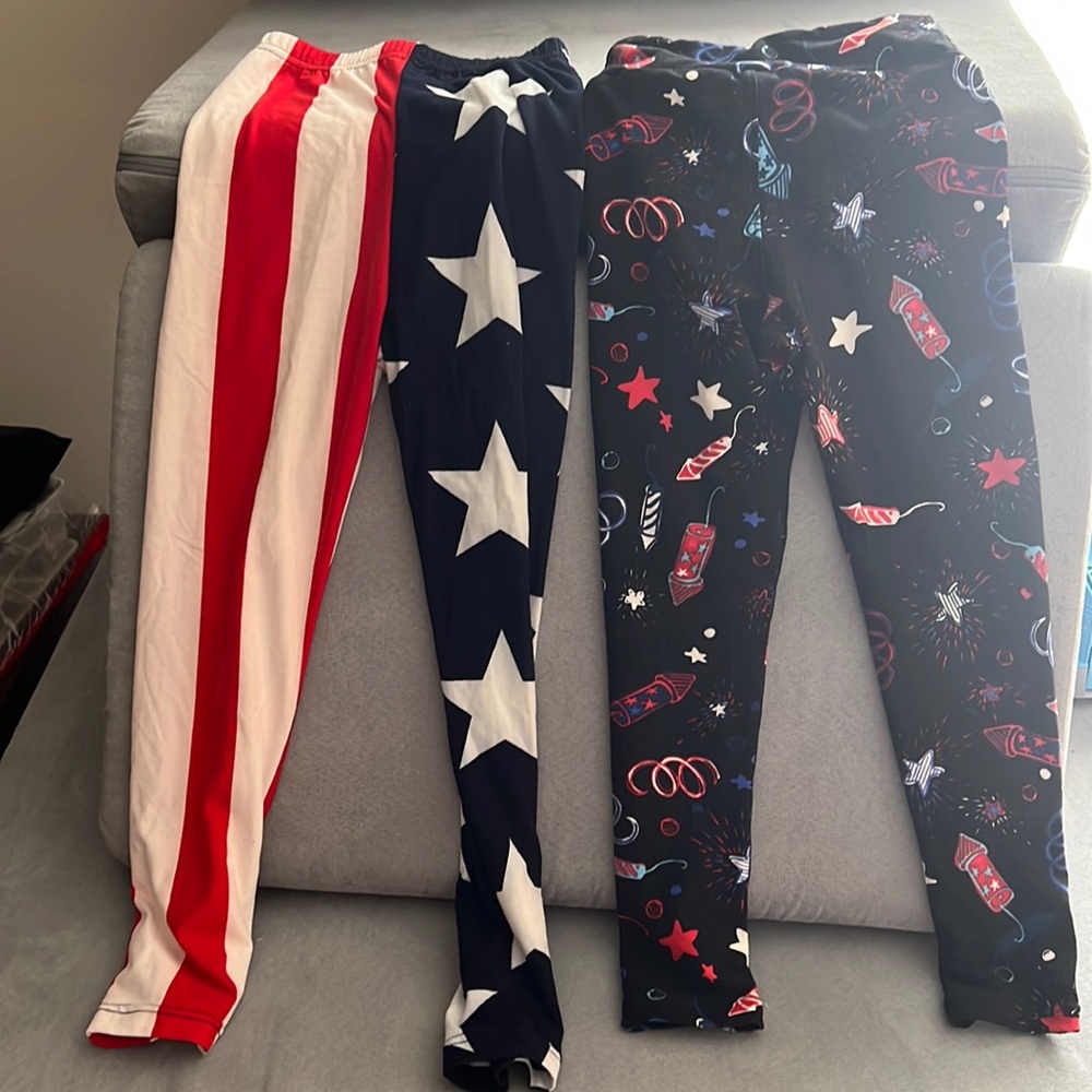4th of July leggings- super soft. Lularoe & Agnes & Dora